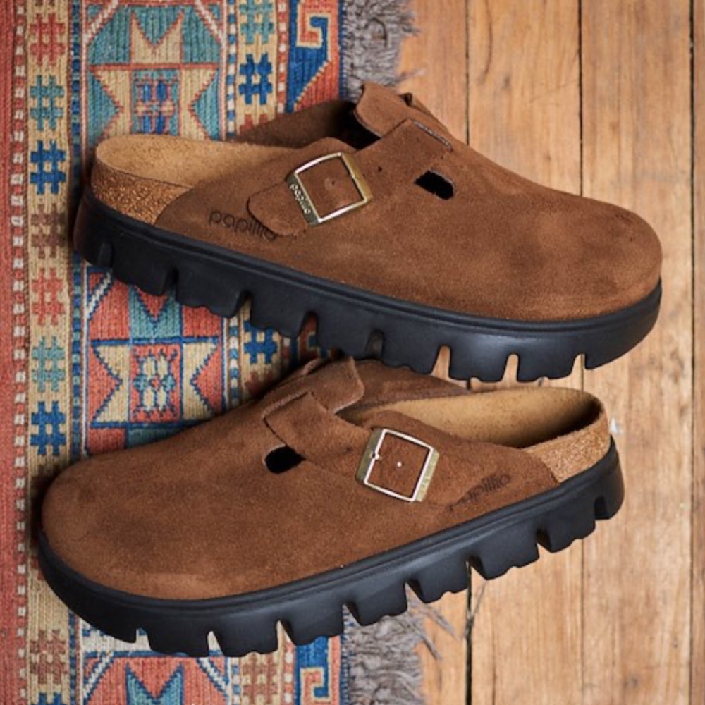 Womens Papillio by Birkenstock Boston Chunky Sandal - Dark Tea